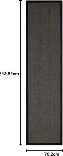 Vista 114 de Alfombra de sisal Safavieh, de color maíz y negro, tejida a mano, de la colección de fibras naturales; 5 x 8 pulgadas, NF441A, Tela, Gris / Gris