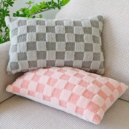 Vista 3 de Juego de 2 fundas de almohada decorativas de piel sintética suave de 12 x 20 pulgadas, fundas de cojín rectangulares para sofá, sala de estar