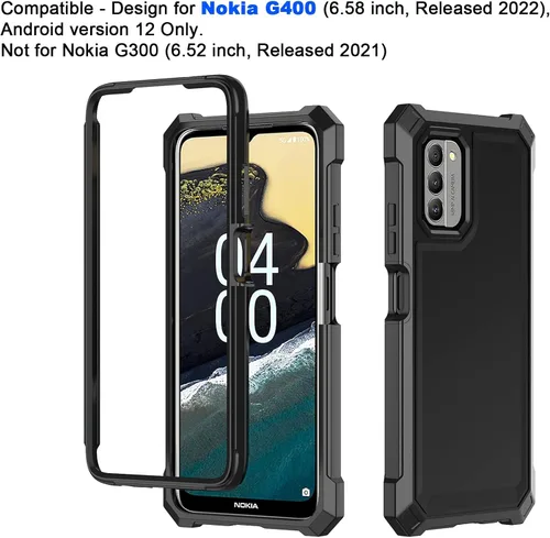 Vista 2 de Ailiber Funda para Nokia G310, Nokia G310 con protector de pantalla de vidrio templado, protección de estructura de 2 capas, esquinas a prueba