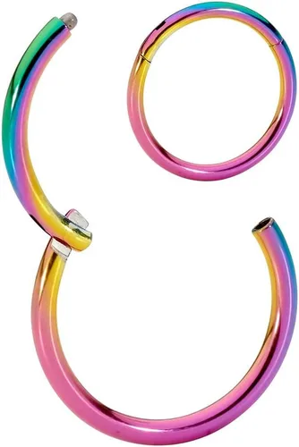 Vista 40 de 365 Sleepers - Piercing para el cuerpo de acero quirúrgico 316L, 20G, 18G, 16G, 14G, 12G, 10G, 8G, 6G, con sección abisagrado, se vende por unidad
