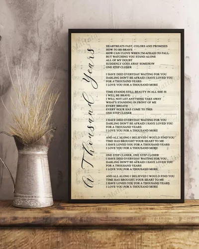 Vista 4 de Decor Gift - Póster de retrato musical de una canción de mil años (12 x 18 pulgadas)