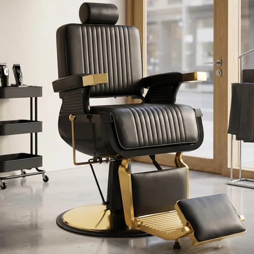 Vista 11 de Silla de peluquería reclinable para peluquería, silla de peluquería profesional para estilista, silla giratoria de 360 grados con reposacabezas