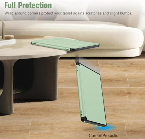 Vista 9 de Fintie Funda delgada para tableta Fire HD 10 (13ª generación, versión 2023) – Funda rígida de triple pliegue ligera con función de encendido