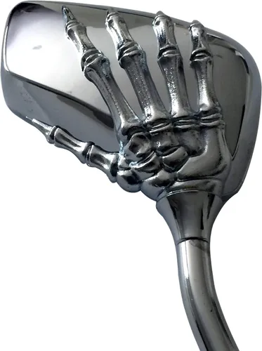 Vista 3 de Small 3D Silver Skull Hand Rear Motorcycle Mirrors Compatible for Yamaha MT-07