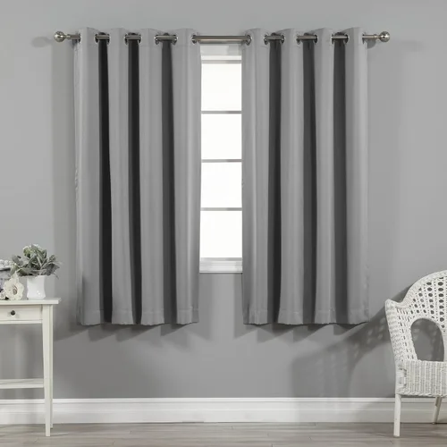 Vista 51 de Best Home Fashion Cortinas opacas con aislamiento térmico, ojales de acero inoxidable y níquel, color rosa bebé, 52 pulgadas de ancho x 63 pulgadas