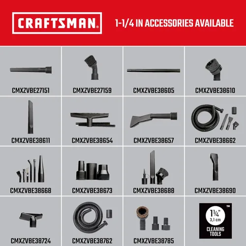 Vista 5 de CRAFTSMAN CMXZVBE38762 - Manguera de vacío húmeda y seca de 1-1/4 pulgadas x 6 pies Shop Vacuum Hose Attachment, Fits Most CRAFTSMAN Wet/Dry Vacs
