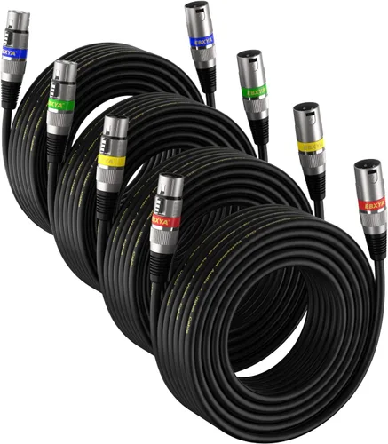 Vista 8 de EBXYA Paquete de 10 cables XLR de 3 pies - Cables de micrófono equilibrados DMX macho a hembra Cables de conexión premium, 3 pines