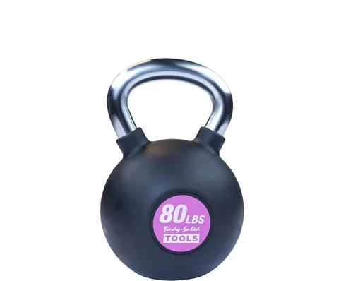 Vista 9 de Body-Solid Tools (KBZ) - Pesas rusas de hierro fundido de 5, 10, 15, 20 libras a 80 libras con peso de color recubierto de goma y mango