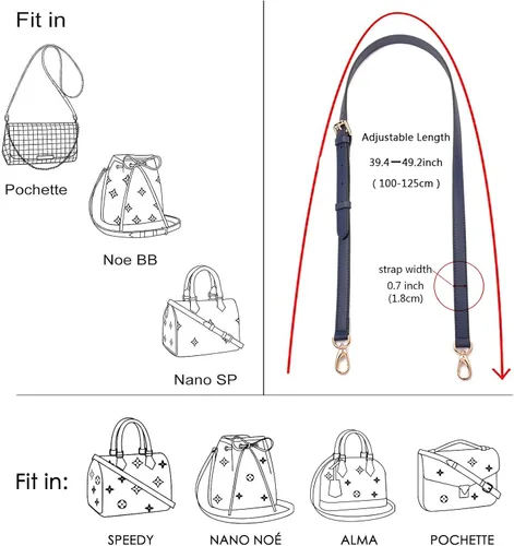 Vista 3 de GOXTECH Correa de repuesto para bolso de cuero genuino, bolso cruzado largo ajustable