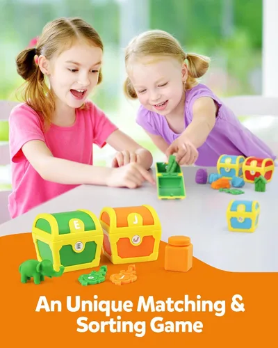 Vista 6 de Coogam Juguetes de Aprendizaje del Alfabeto para Niños Pequeños, 26 Piezas de Letras Sorpresa, Cerraduras del Tesoro con Llaves, Juego