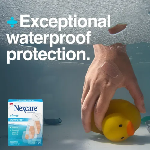 Vista 9 de Nexcare Vendas transparentes impermeables para rodilla y codo, se mantienen en la piel en el baño, ducha o piscina, 2.38 x 3.5 pulgadas, 30