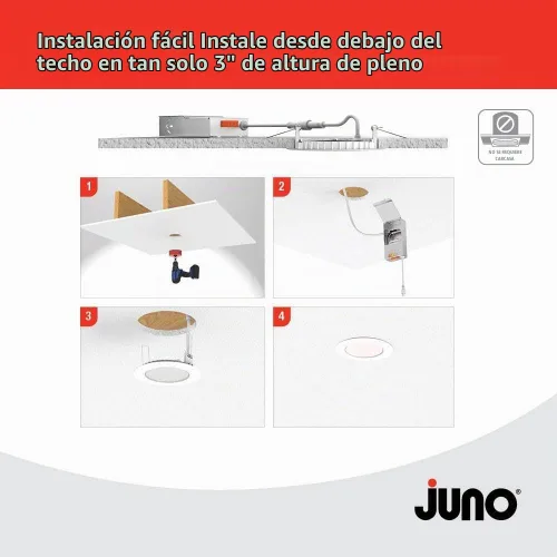 Vista 7 de Juno Luces LED Empotradas de 4 Pulgadas Redondas con Deflector de Oblea Downlight, Temperatura de Color Blanco Conmutable 5 en 1, Brillo Ajustable