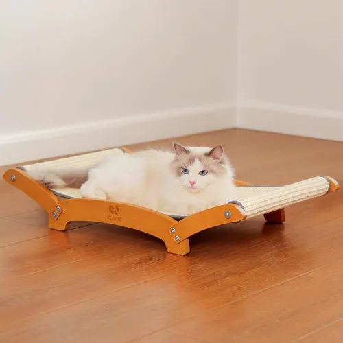 Vista 9 de Cama rascador de sisal extra grande para gatos, poste rascador duradero para gatos con hamaca para gatos de interior, tumbona y dormir y arañazos
