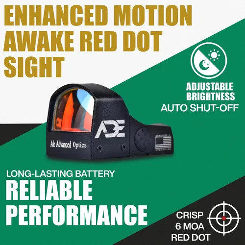 Vista 6 de ADE Advanced Optics RD3-009 5 MOA - Mira de punto rojo con placa de montaje para pistolas Smith & Wesson MP M&P, M&P 2.0, SD9VE, SD40VE + montaje