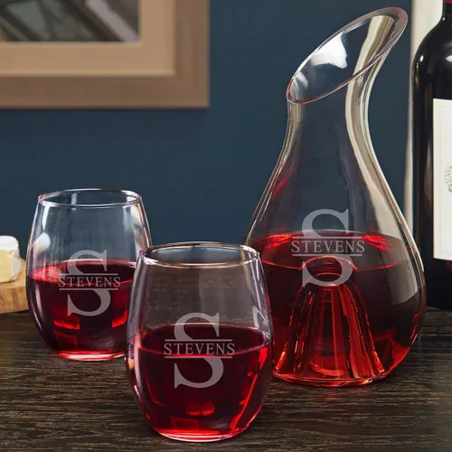 Vista 5 de Decantador de vino personalizado - Jarra de vino grabada por HomeWetBar