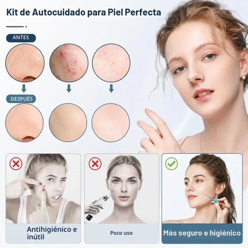 Vista 2 de MENOLY Kit de herramientas para reventar espinillas, 10 piezas, herramienta para eliminar espinillas, para acné, espinillas, comedones, acné, nariz