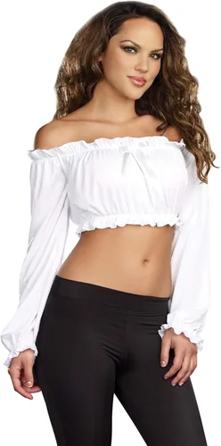 Vista 4 de Dreamgirl - Accesorio para disfraz de mujer, ombliguera fruncida Negro