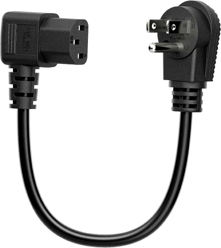 Vista 12 de Cable de alimentación en ángulo recto Nema 5-15P a IEC 320 C13, cable de alimentación de CA macho de 3 clavijas a hembra IEC de ángulo recto de 1 pie