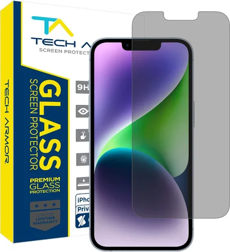 Vista 6 de Tech Armor Paquete de 1 protector de pantalla de vidrio balístico de privacidad compatible con Apple iPhone 14 Pro Max 5G de 6.7 pulgadas de vidrio