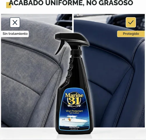 Vista 4 de Marine 31 Protector de vinilo con protector solar Evita la decoloración y agrietamiento Seguro para barcos, interiores de automóviles y muebles