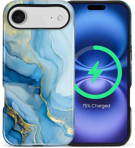 Vista 100 de Funda Compatible con iPhone 13/14 [Compatible con MagSafe] Protección de Doble Capa de Cáscara Dura Híbrida, Funda Magnética Protectora a Prueba