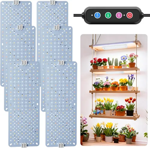 Vista 11 de Luces de Crecimiento de Panel Ultrafino de Espectro Completo de 24W, 384 LEDs Luz de Crecimiento de Plantas para Plantas de Interior con Función