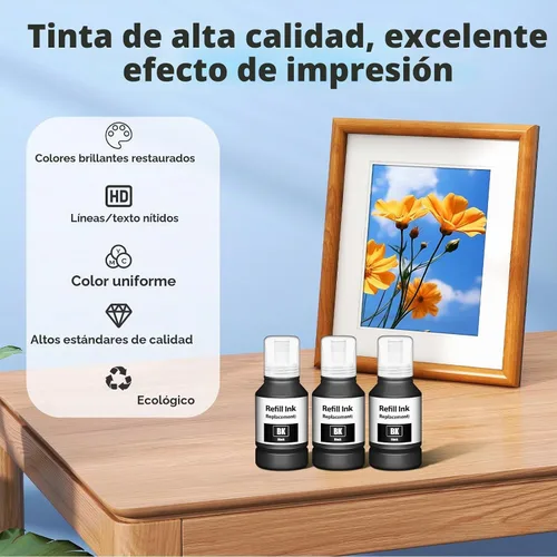 Vista 4 de Black Ink ET-3850 ET-2850 ET-4850 Reemplazo para ET2850 3850 ET-3760 4760