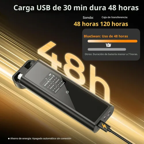 Vista 6 de BlueSwan Termómetro digital Bluetooth para carne, termómetro inalámbrico de 820 pies de alcance con 2 sondas de color con aplicación para parrilla