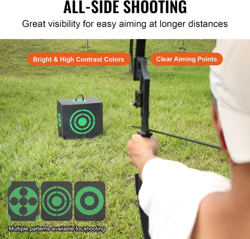 Vista 5 de VEVOR Archery Target Block, All-Side Bow Target Block, Outdoor Portable Archery Target with Carry Handle, Easy Arrow Removal, Great Visibility
