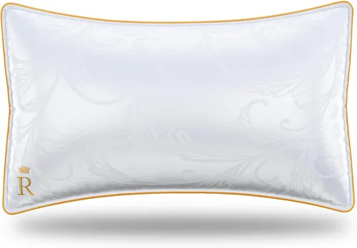 Vista 10 de Royal Therapy - Almohada de plumas y plumón de ganso blanco, Premium, para cama, transpirable