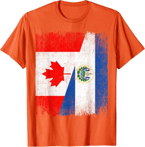 Vista 53 de Camiseta Half Canada El Salvador Flag Canadian Salvadoran Pride Roots