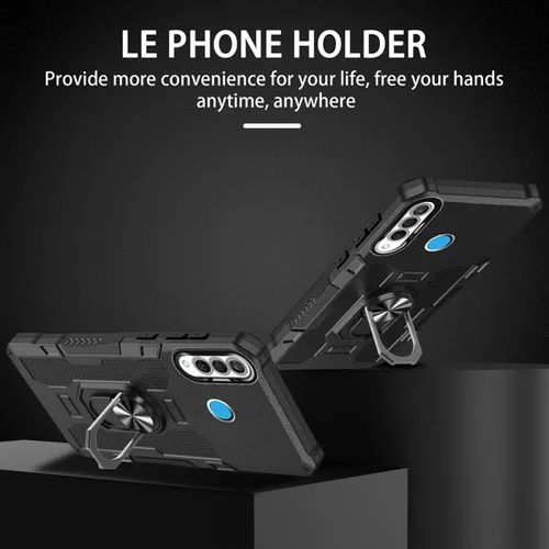 Vista 2 de Funda para Huawei P30 Lite/Nova 4E/Honor 20S MAR-LX1M con protector de pantalla de vidrio templado, protección resistente anillo de metal magnético