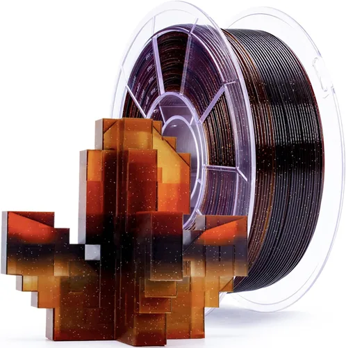 Vista 23 de ZIRO - Rápido cambio de color PLA, filamento translúcido multicolor de 1.75mm, material para impresión 3D, carrete de 1kg, precisión dimensional