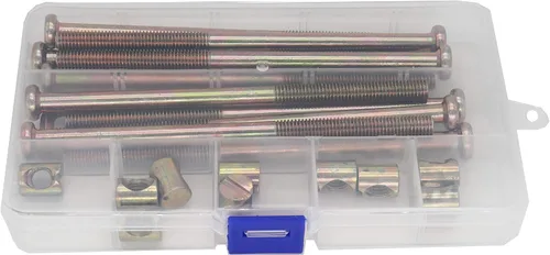 Vista 2 de cSeao - Juego de 10 tornillos para litera, M8 x 5.906 in, tuercas de barril para cabecero, marco de cama, chapado en zinc