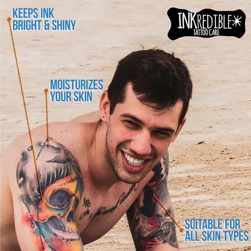 Vista 6 de INKredible Glow Salve + lociones curativas para tatuajes de cuidado posterior (paquete de 2)