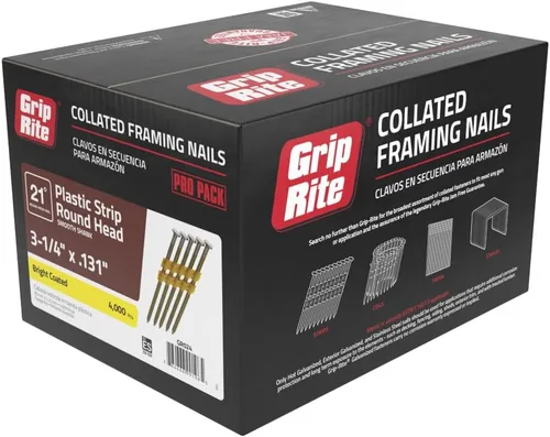 Vista 2 de Grip-Rite GR024 Cabeza redonda de 3-1/4 pulgadas por 0.131 pulgadas por 21 grados de plástico recubierto de vinilo recubierto de clavo