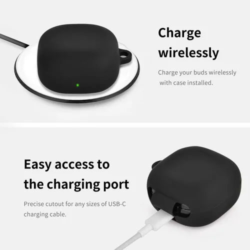 Vista 6 de Estuche de silicona AIRSPO Compatible para Samsung Galaxy Buds 2 Pro/Galaxy Buds2/ Galaxy Buds Pro 2/ Galaxy Buds Live/Galaxy Buds FE (Negro)