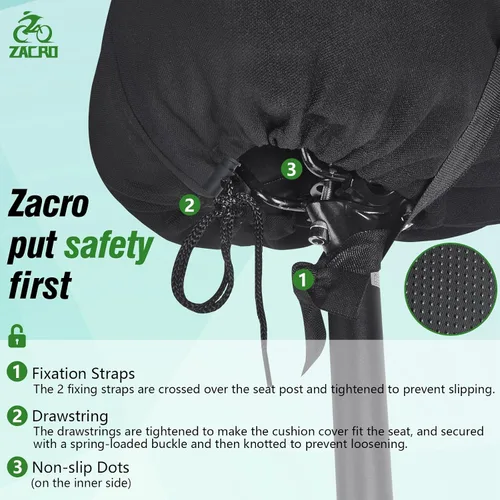 Vista 4 de Zacro Bike Seat Cushion - Padded Gel Bike Seat Cover for Men & Women, Padding Bicycle Saddle fit with Peloton/Spin Stationary Exercise/Mountain Road