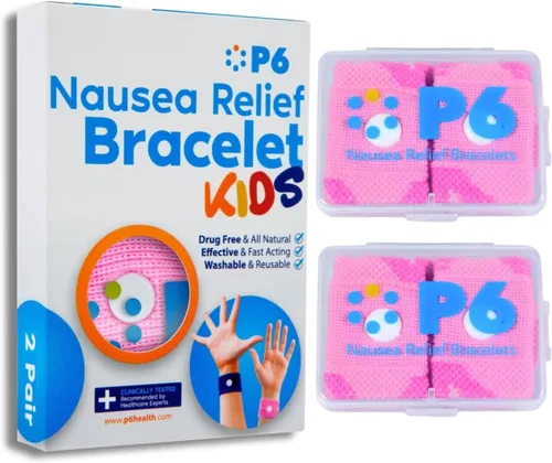 Vista 31 de P6 Bandas de mareo por movimiento para niños, pulseras para niños antináuseas, crucero por mar, viajes, enfermedades del automóvil, alivio natural