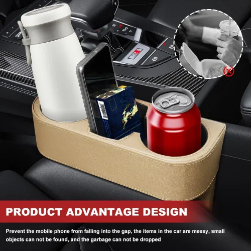 Vista 5 de Portavasos para Hueco de Automóvil, Caja de Almacenamiento para Asiento de Automóvil, Soportes Multifuncionales para Bebidas, Organizador de Bebidas