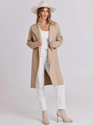 Vista 8 de ANRABESS Chaqueta casual de manga larga para mujer, con parte delantera abierta, suéter de punto largo