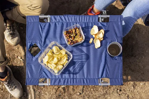 Vista 7 de Sport-Brella SunSoul - Mesa plegable portátil para campamento al aire libre, picnic, portones traseros y playa azul marino