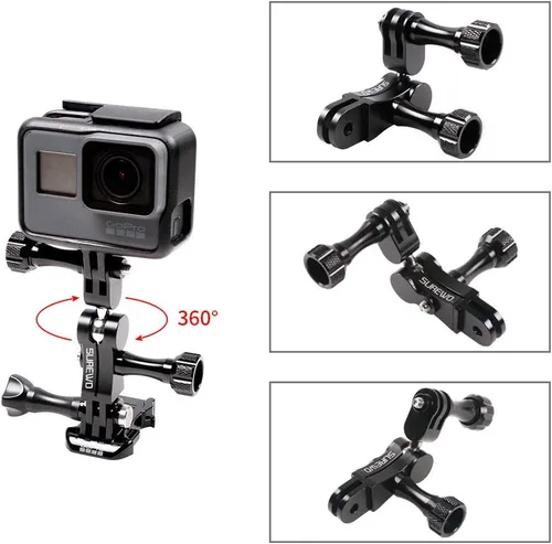 Vista 4 de Adaptador de montaje de rótula de rotación de 360 grados de aleación de aluminio, accesorios de extensión de pivote de montaje de brazo giratorio
