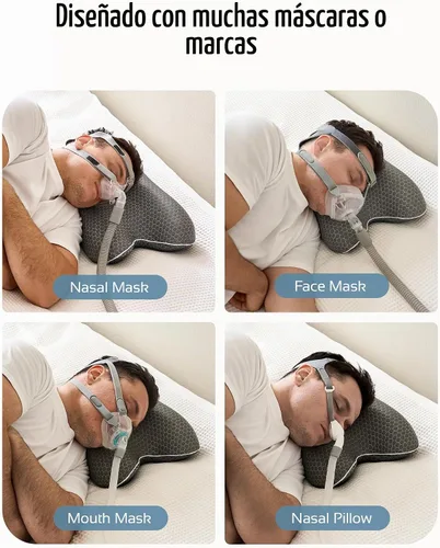 Vista 4 de HSA/FSA Almohada de camping, almohada CPAP de espuma viscoelástica plegable Gris Oscuro