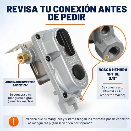 Vista 3 de Flame King (ACR-2) Regulador de gas propano LP de dos etapas, con cambio automático sin coletas para RVs, furgonetas, remolques