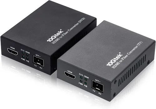 Vista 4 de 10Gtek Un par de convertidor de HDMI a fibra óptica, extensor HDMI con transceptor SFP+, módulo SFP+ LR Lite de hasta 1.2 mi de longitud de enlace