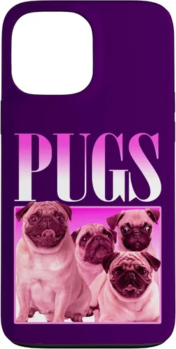 Vista 24 de iPhone 16 Pugs Bootleg Rap Lindo Pug Dog Pet Owners Retro 90's Poster Case
