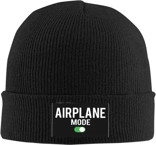 Vista 2 de CHAKRATA Modo avión, gorro con puños para hombres y mujeres, gorro de punto de calavera, gorro cálido
