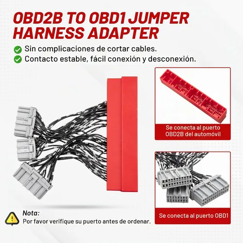 Vista 3 de RED WOLF Arnés de puente de conversión OBD2B a OBD1 ECU compatible con Honda Accord 1998-2002, Civic 1999-2000, Acura Integra 2000-2001, arnés