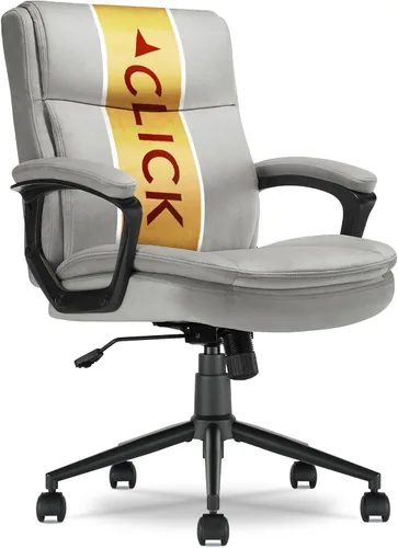 Vista 12 de Click365 Transform 2.0 Silla de oficina ergonómica, silla de escritorio con respaldo medio con brazos acolchados, soporte lumbar, altura ajustable